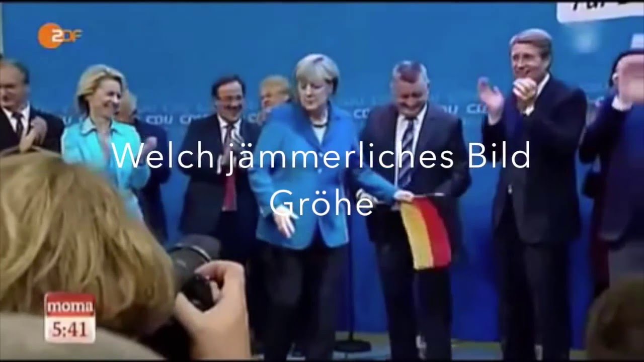 Merkel Anti Deutsch - Sie schmeisst Deutschlandfahne weg!